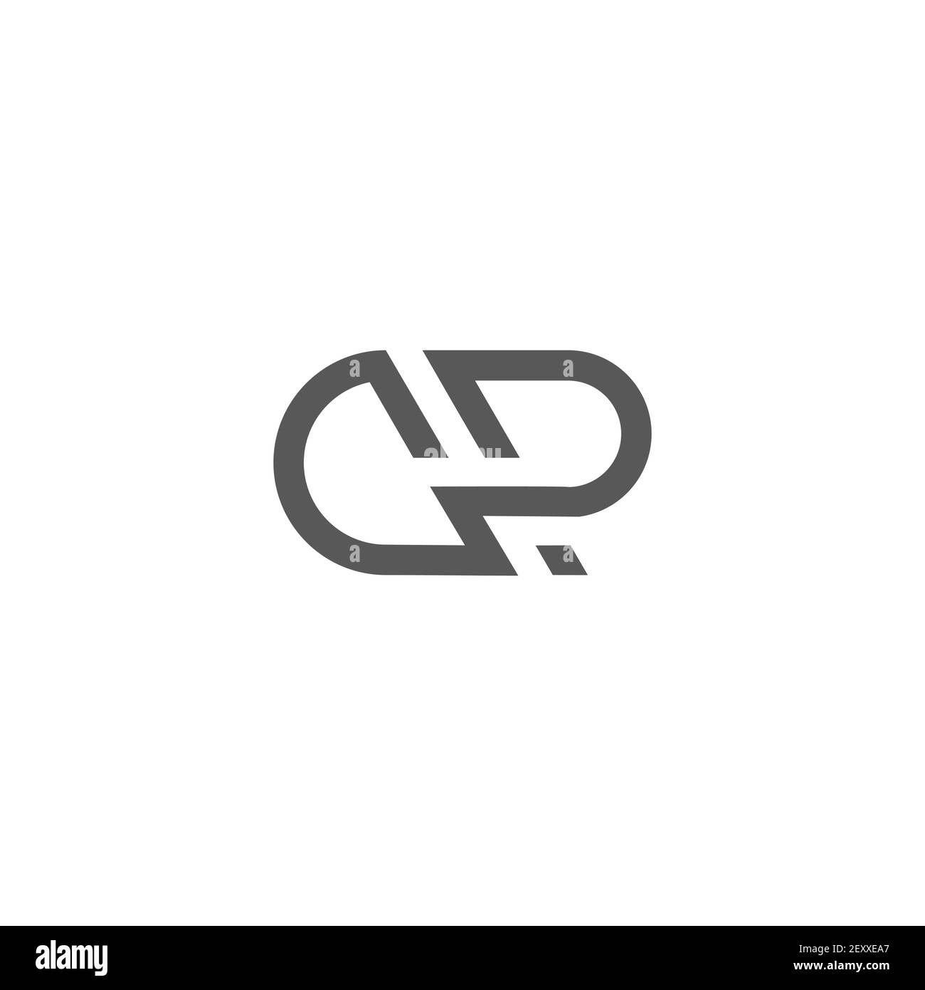 abstract letter cp simple geometric line flat logo vector Stock Vector