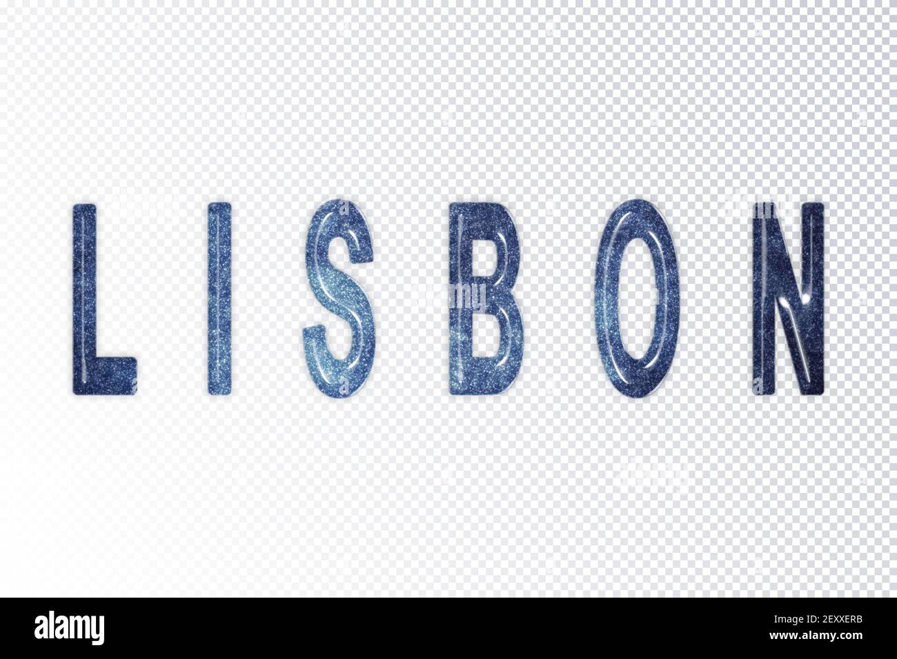 Lisbon lettering, Lisbon milky way letters, transparent background ...
