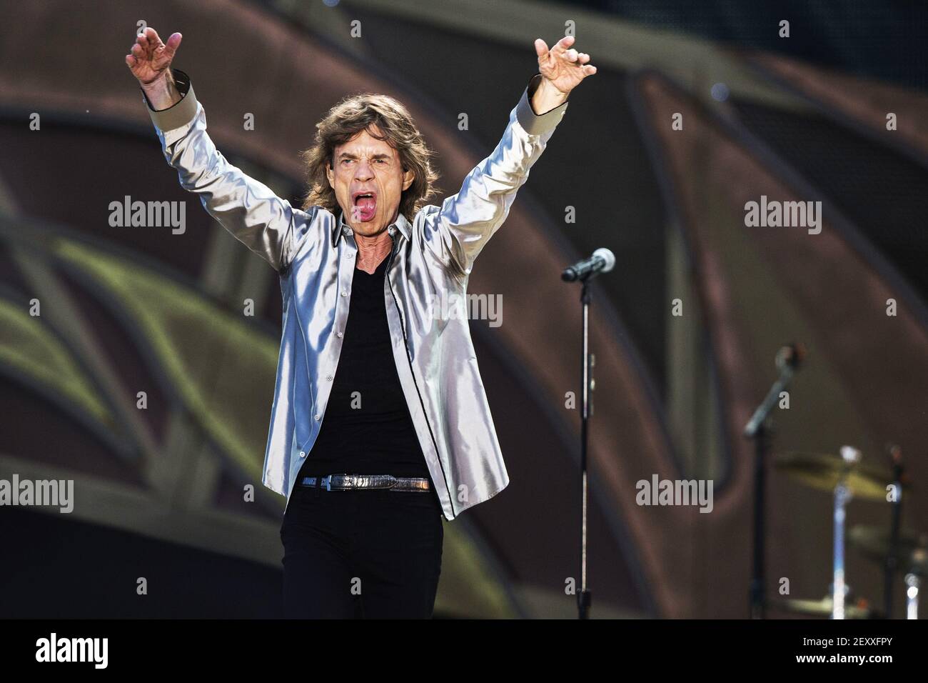 Mick Jagger and The Rolling Stones Perform on Pink Pop in Amsterdam , The  Netherlands on June 7, 2014. (Photo by Robin Utrecht/Sipa USA Stock Photo -  Alamy