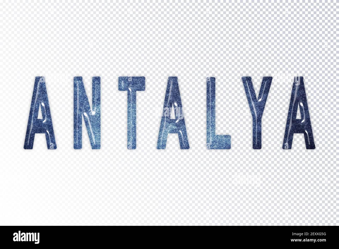 Antalya lettering, Antalya milky way letters, transparent background ...