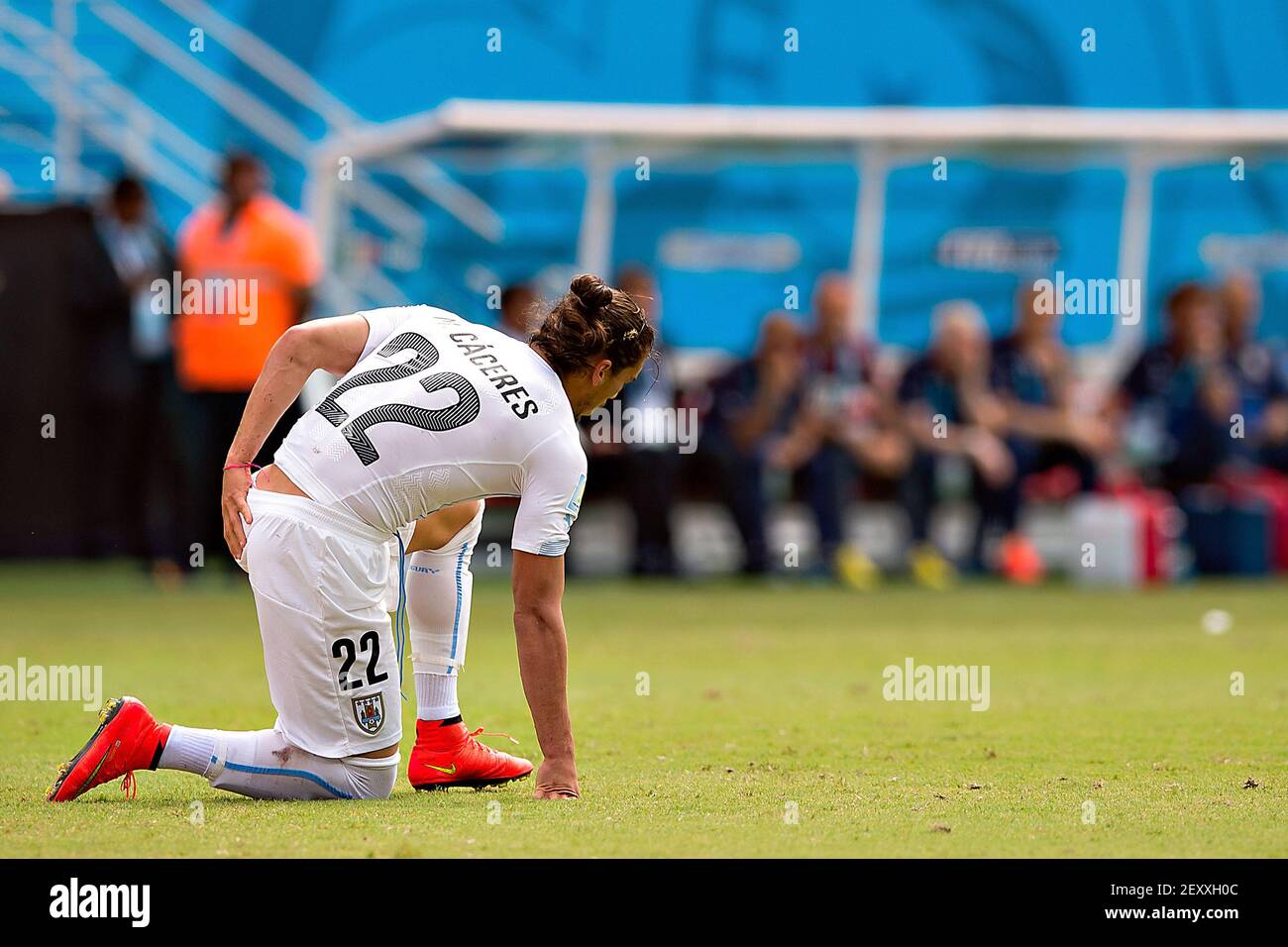 Uruguay's Martin Caceres during the group D 2014 FIFA World Cup soccer match between Italy and Uruguay, in Dunas Stadium in Natal, Brazil, on June 24, 2014. Photo by Roberto Maya/ Mexsport/ Fotoarena/Sipa USA Stock Photo