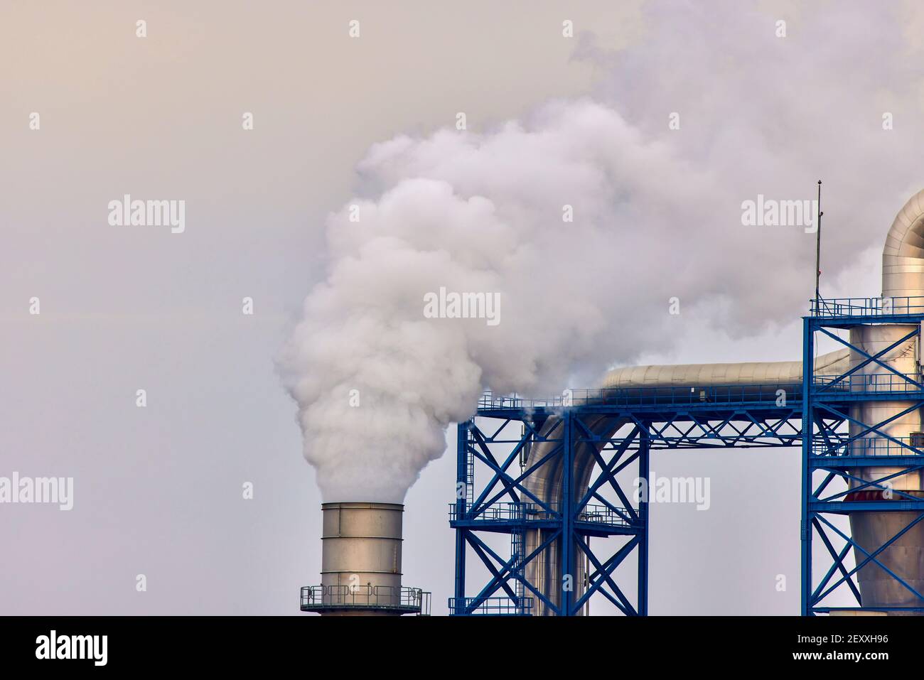air pollution by the wood processing industry Stock Photo Alamy