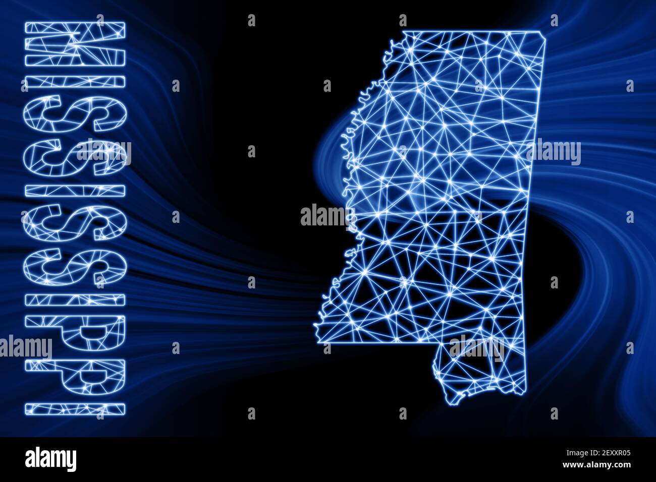 Mississippi communication network map hi-res stock photography and ...