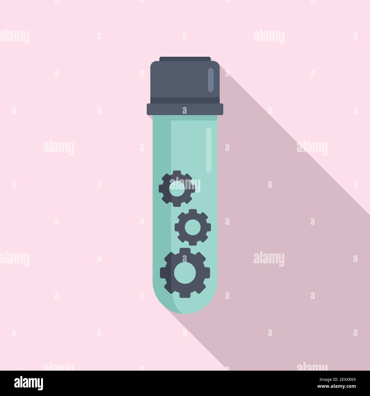 Nanotechnology test tube icon, flat style Stock Vector