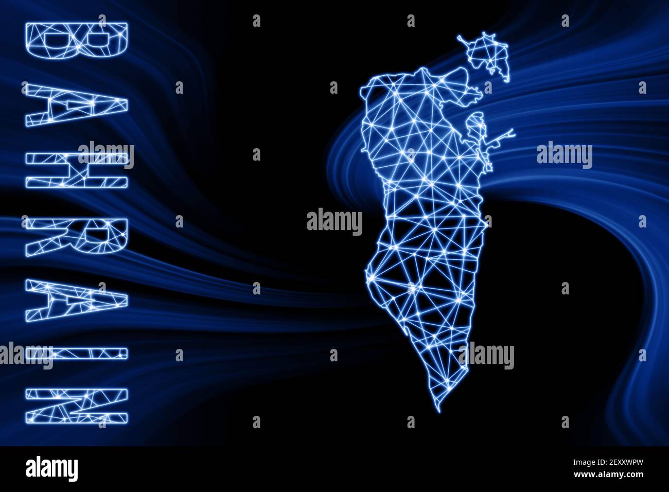 Bahrain network map hi-res stock photography and images - Alamy