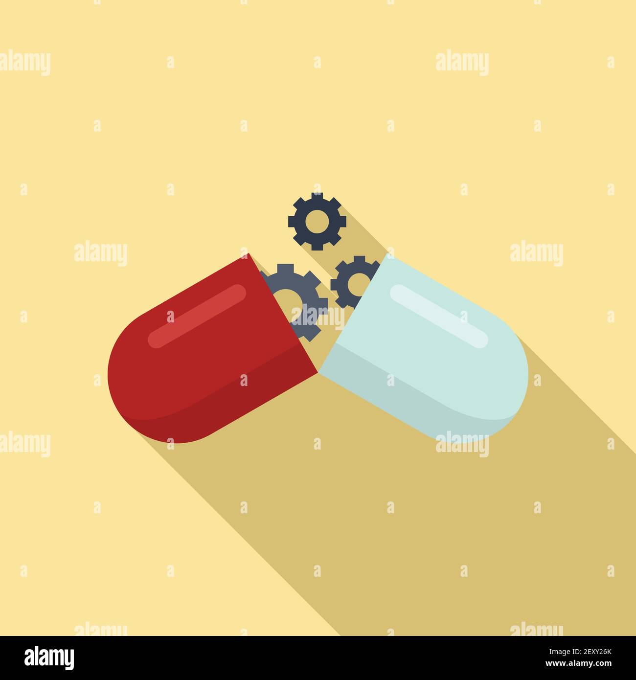 Nanotechnology capsule icon, flat style Stock Vector