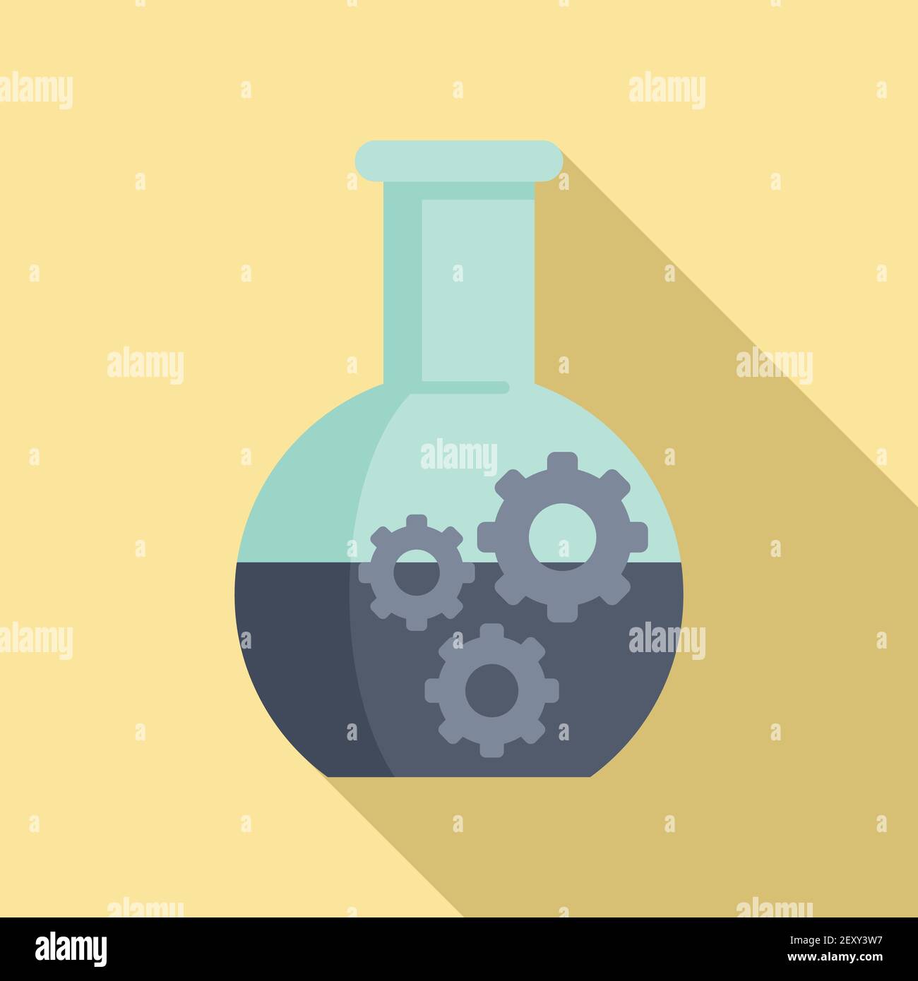 Chemical flask nanotechnology icon, flat style Stock Vector
