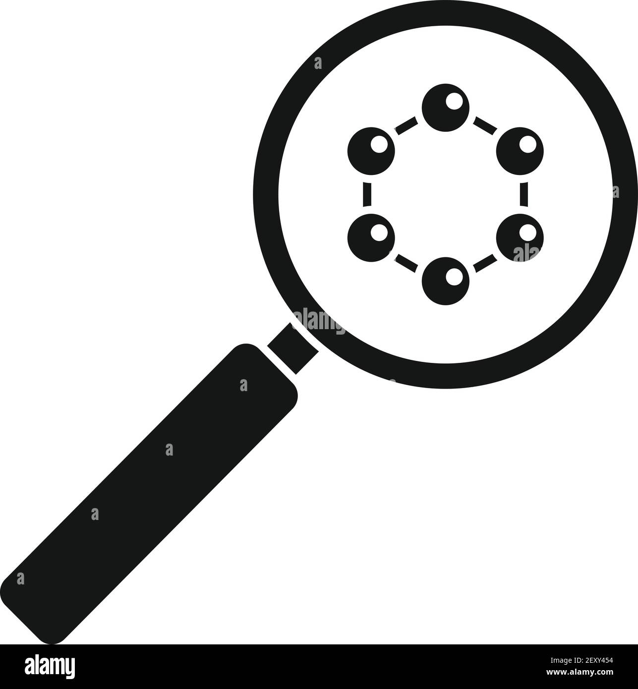 Nanotechnology magnifier icon, simple style Stock Vector