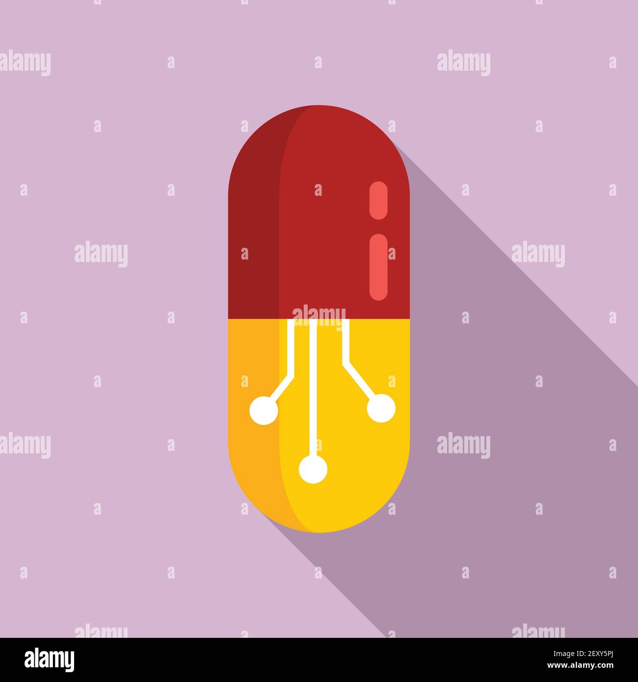 Nanotechnology medical capsule icon, flat style Stock Vector