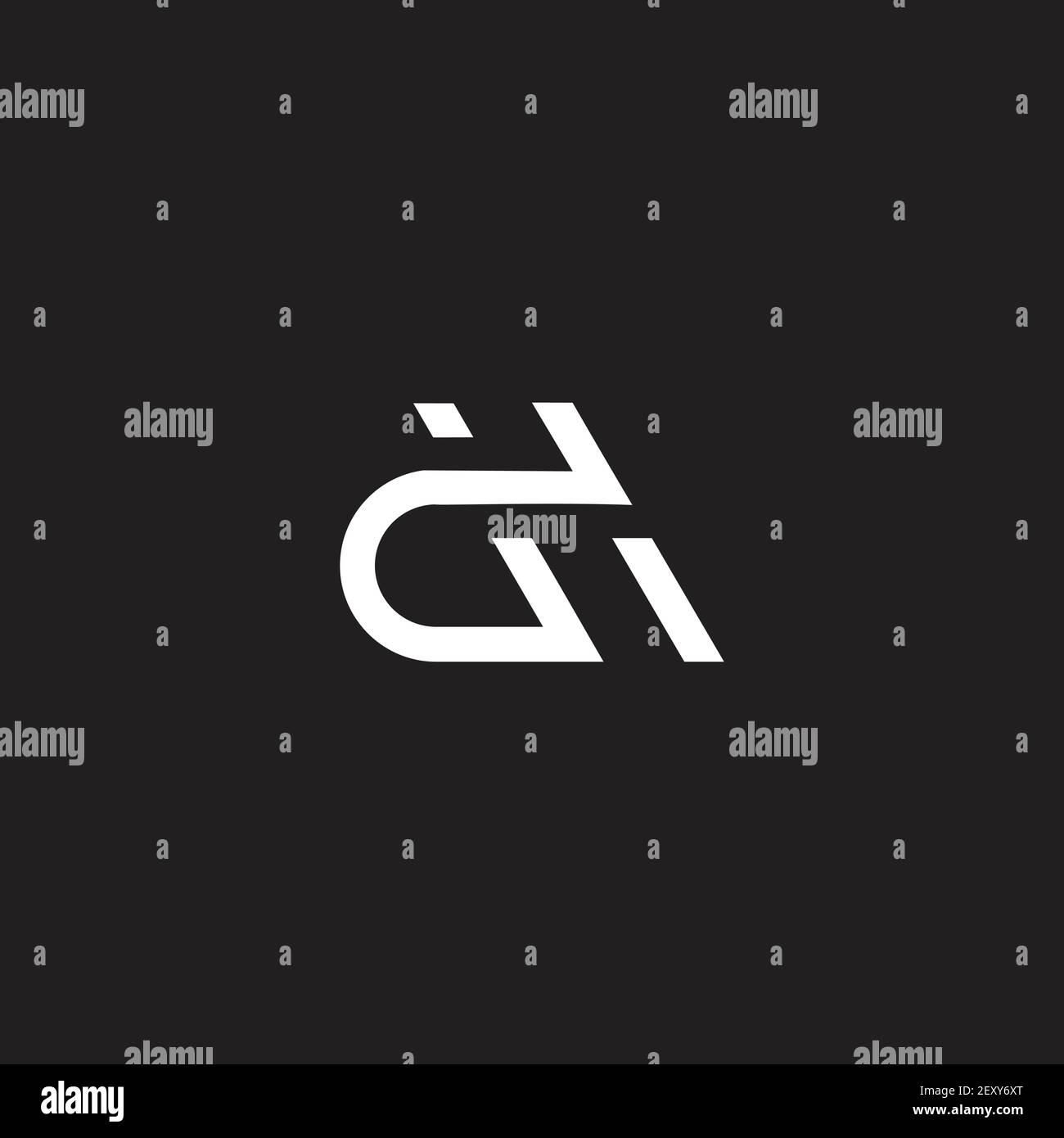 abstract letter dh simple geometric overlap line logo vector Stock Vector