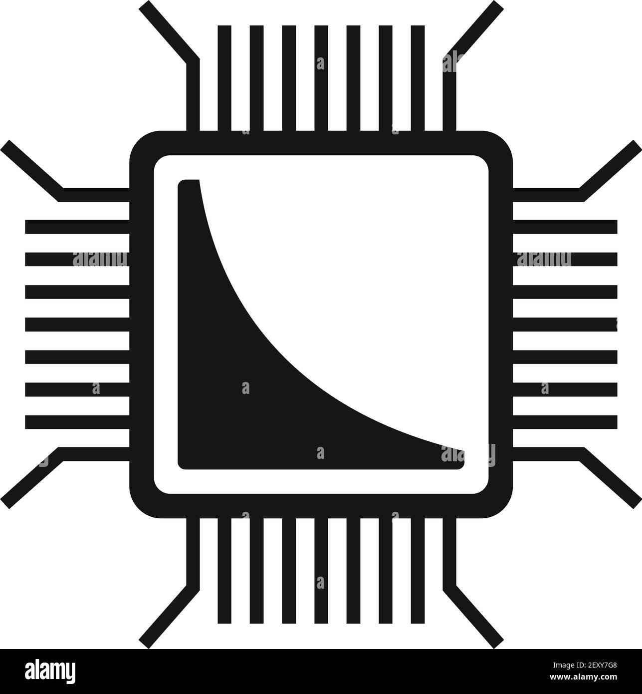 Nanotechnology pc microchip icon, simple style Stock Vector