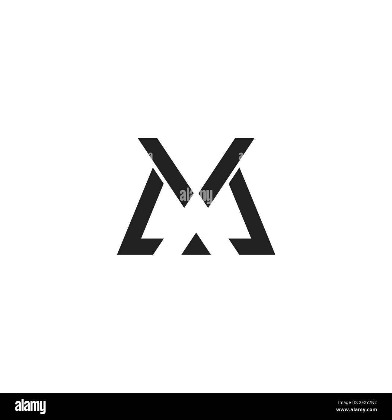 letter mk line triangle simple geometric flat logo vector Stock Vector