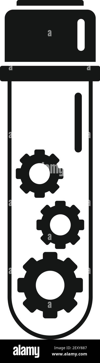 Nanotechnology test tube icon, simple style Stock Vector