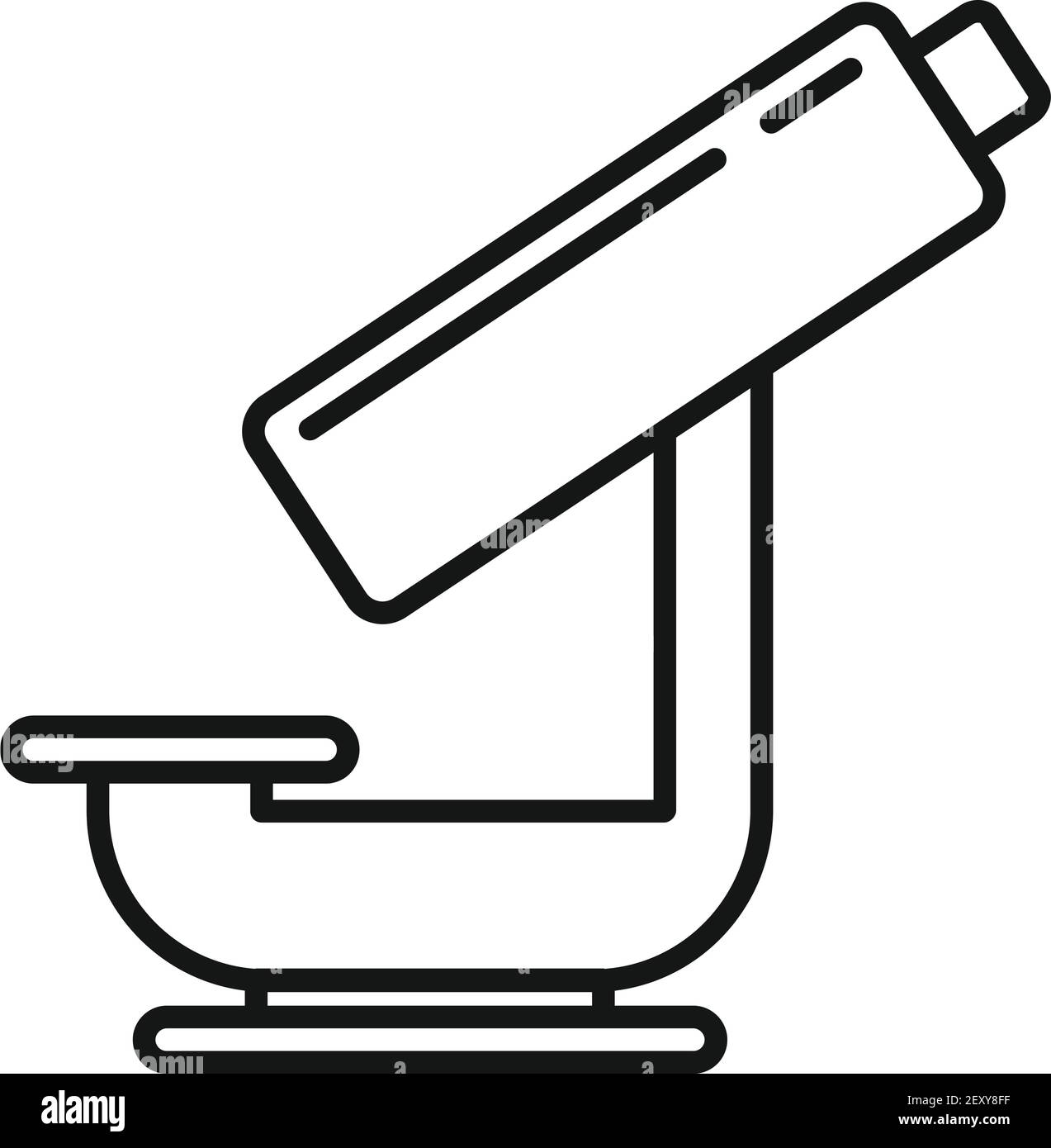 Nanotechnology microscope icon, outline style Stock Vector