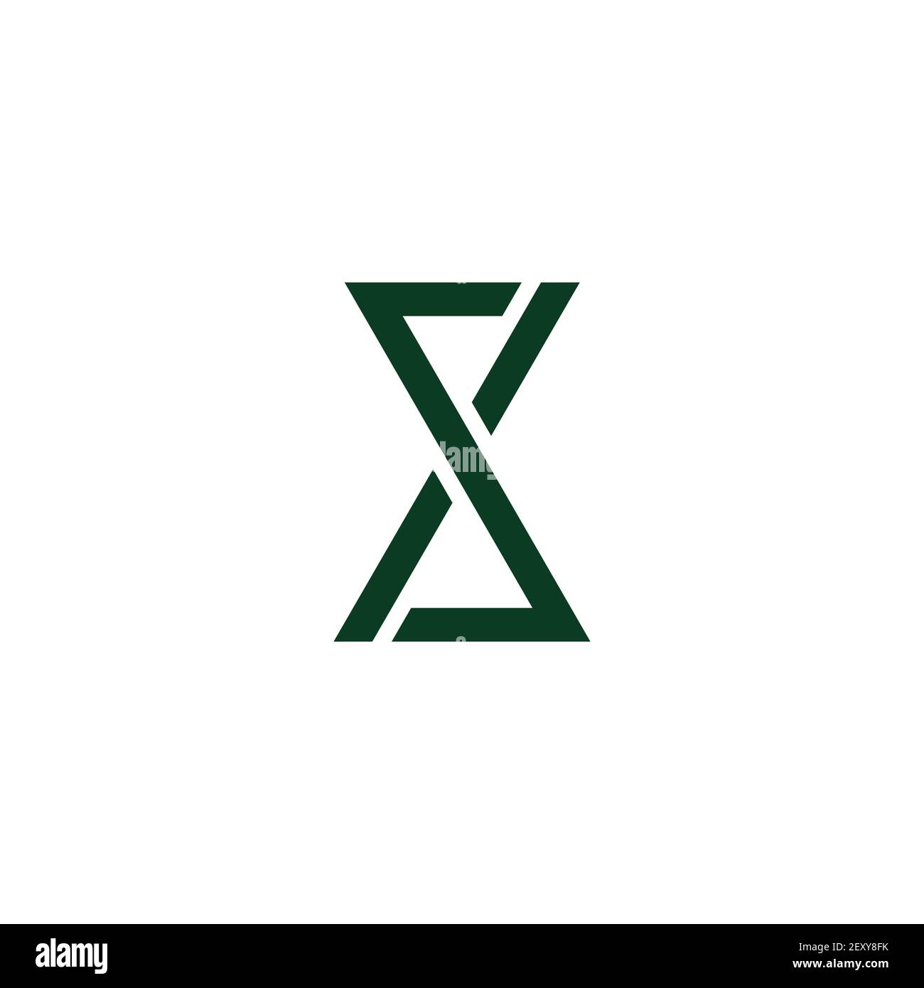 letter sx simple link line geometric logo vector Stock Vector