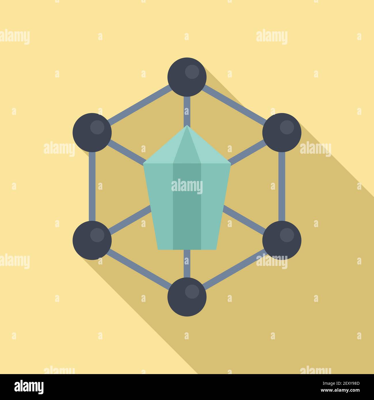 Nanotechnology structure icon, flat style Stock Vector