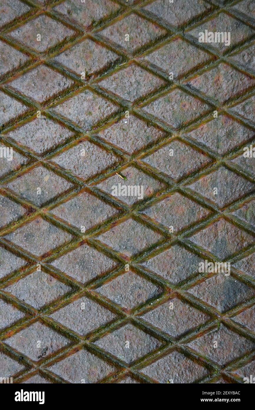 Diamond Patterned Metal Stock Photo