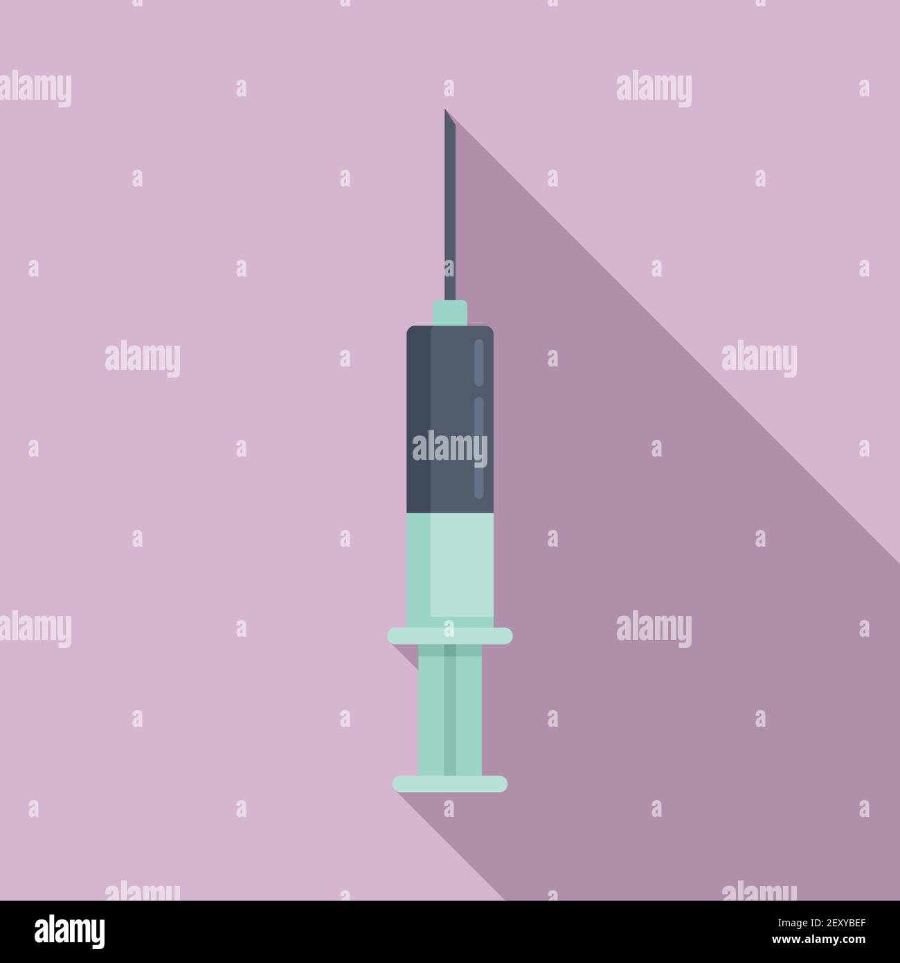 Nanotechnology syringe icon, flat style Stock Vector