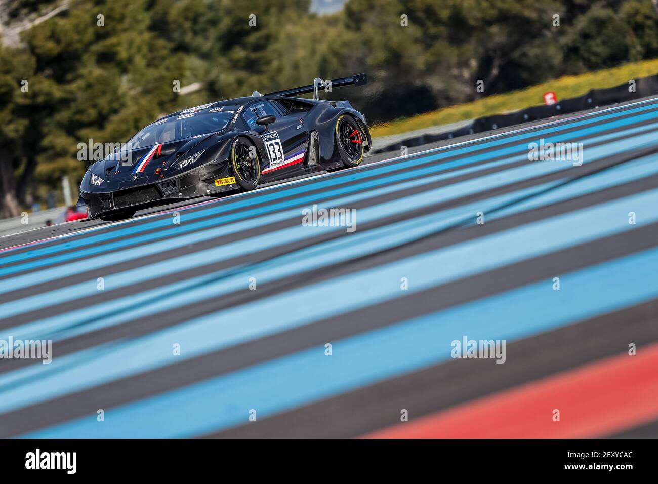 133 SVC Sport Management, Lamborghini Huracan GT3 2019, action during the GT World Challenge Official test days on the Circuit Paul-Ricard, from March 12 to 13, 2020 in Le Castellet, France - Photo Marc de Mattia / DPPI Stock Photo