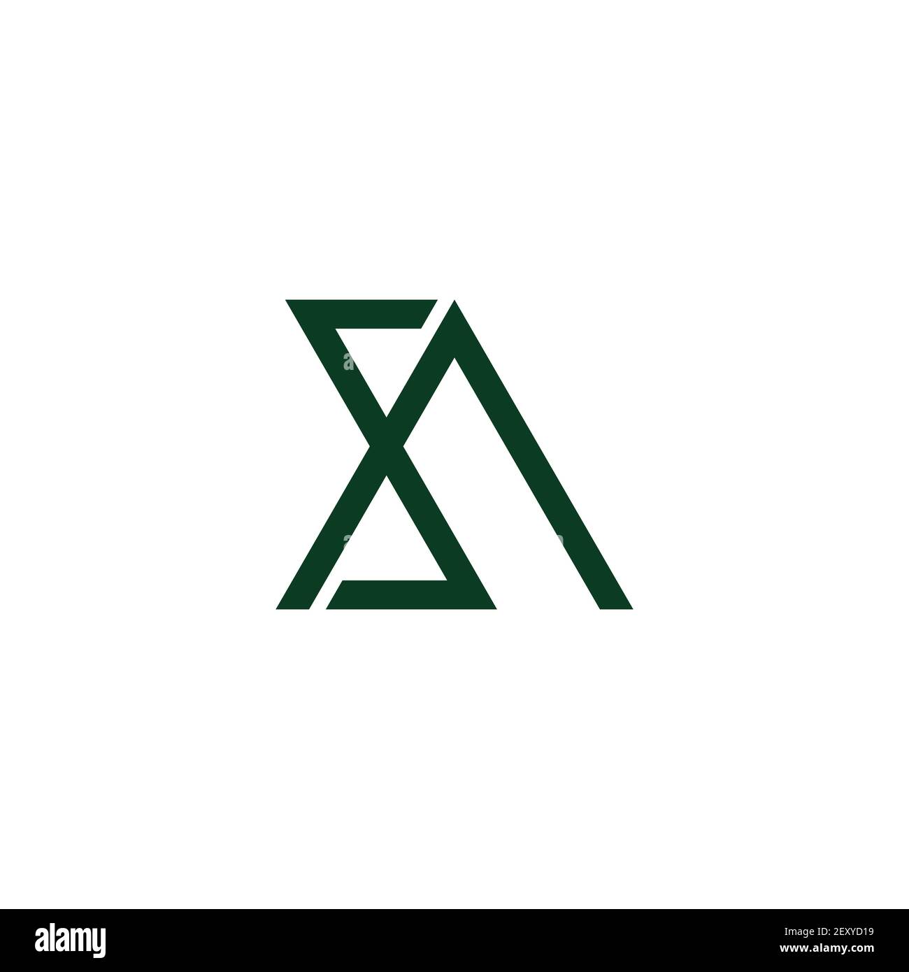 letter sa simple linked geometry line logo vector Stock Vector