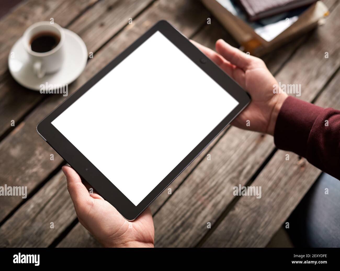 Tablet computer with isolated screen Stock Photo