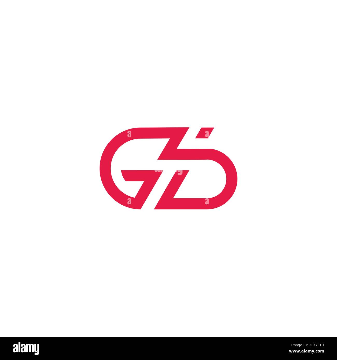 letter gb simple line geometric logo vector Stock Vector
