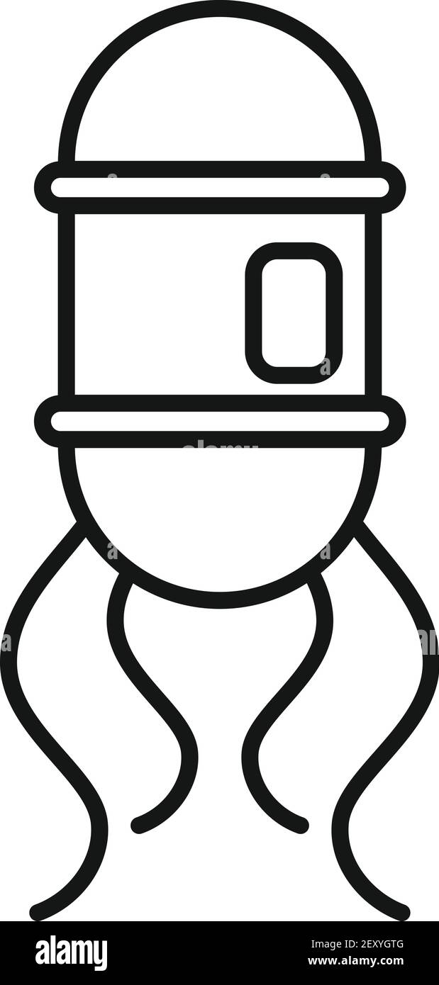 Nanotechnology scientist icon, outline style Stock Vector