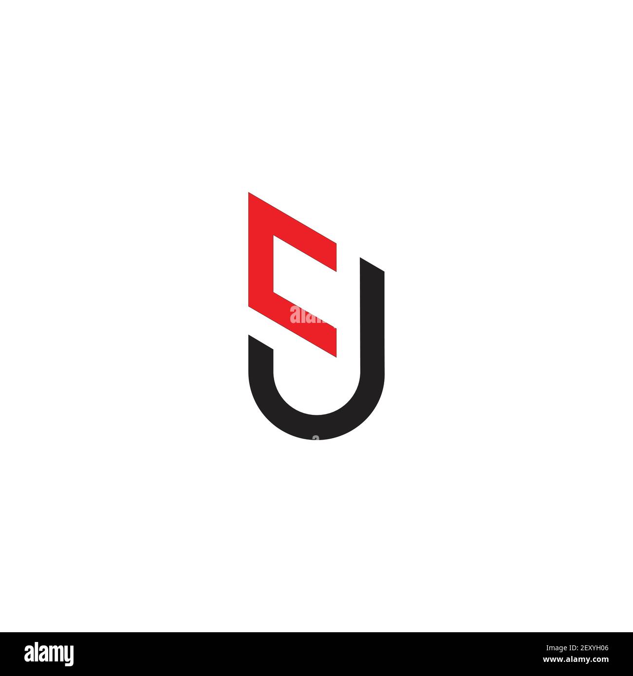 abstract letter cj simple geometric logo vector Stock Vector