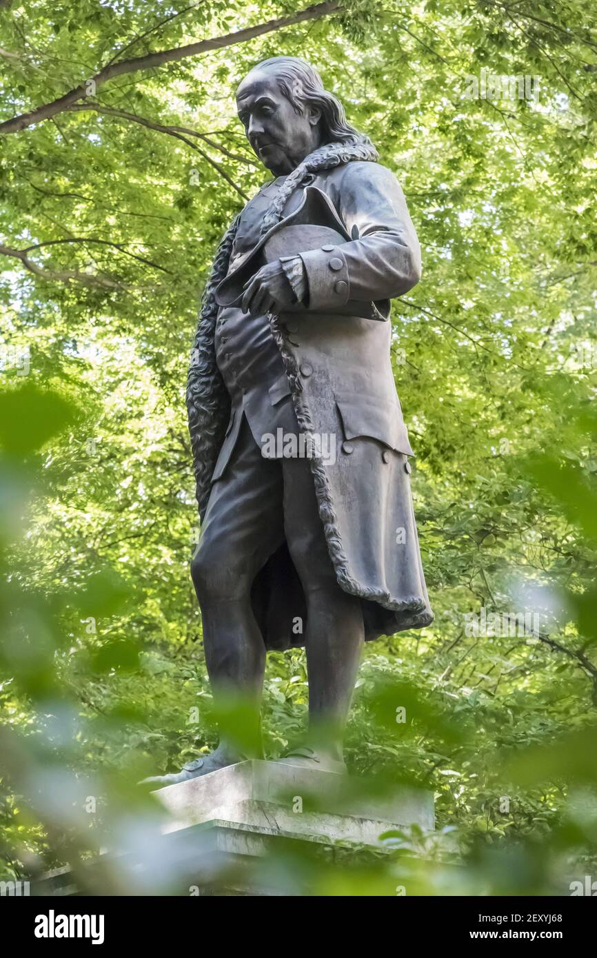 Benjamin Franklin Statue Stock Photo