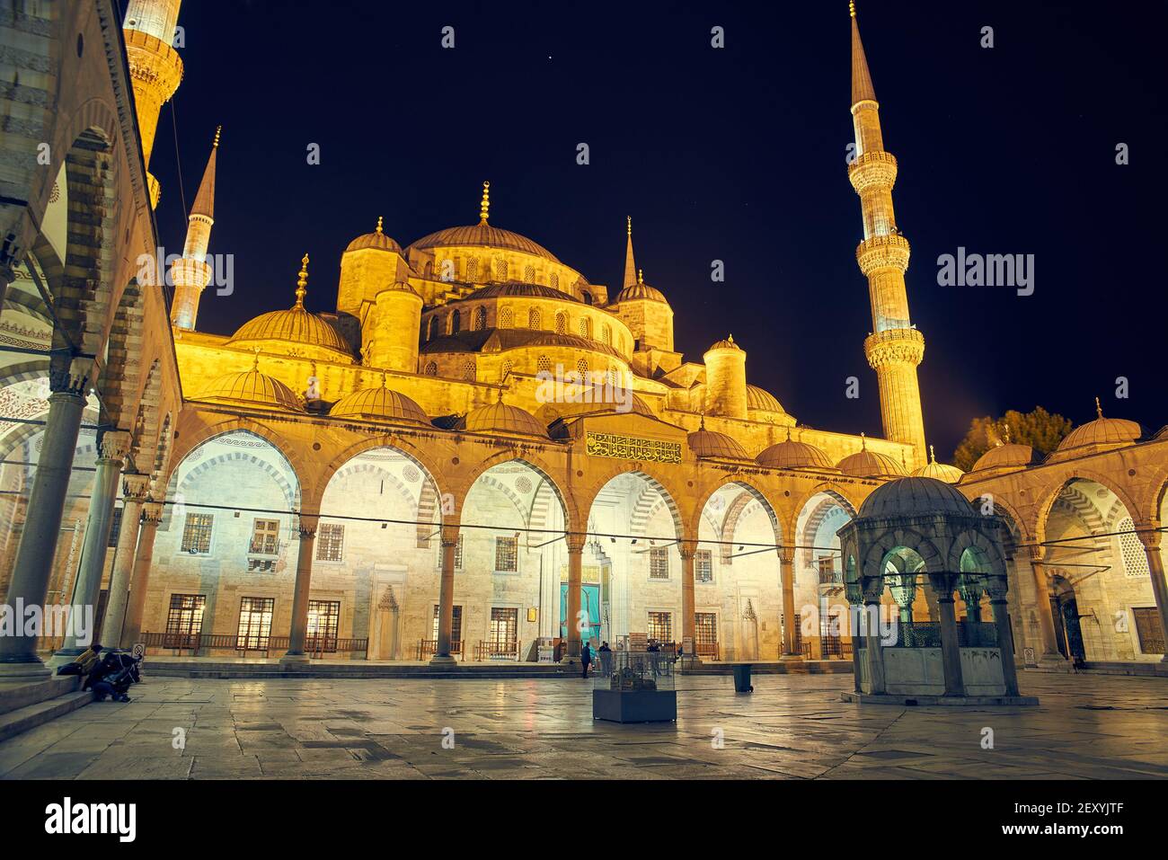 The Sultan Ahmed Mosque in Istanbul at night Stock Photo - Alamy
