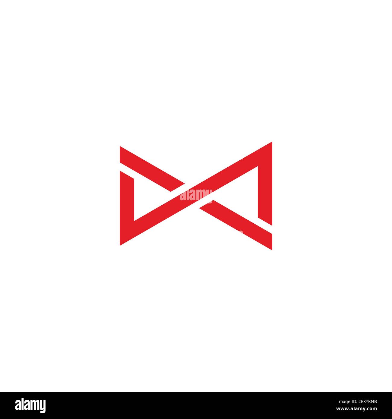 letter mx simple overlapping line geometric logo vector Stock Vector