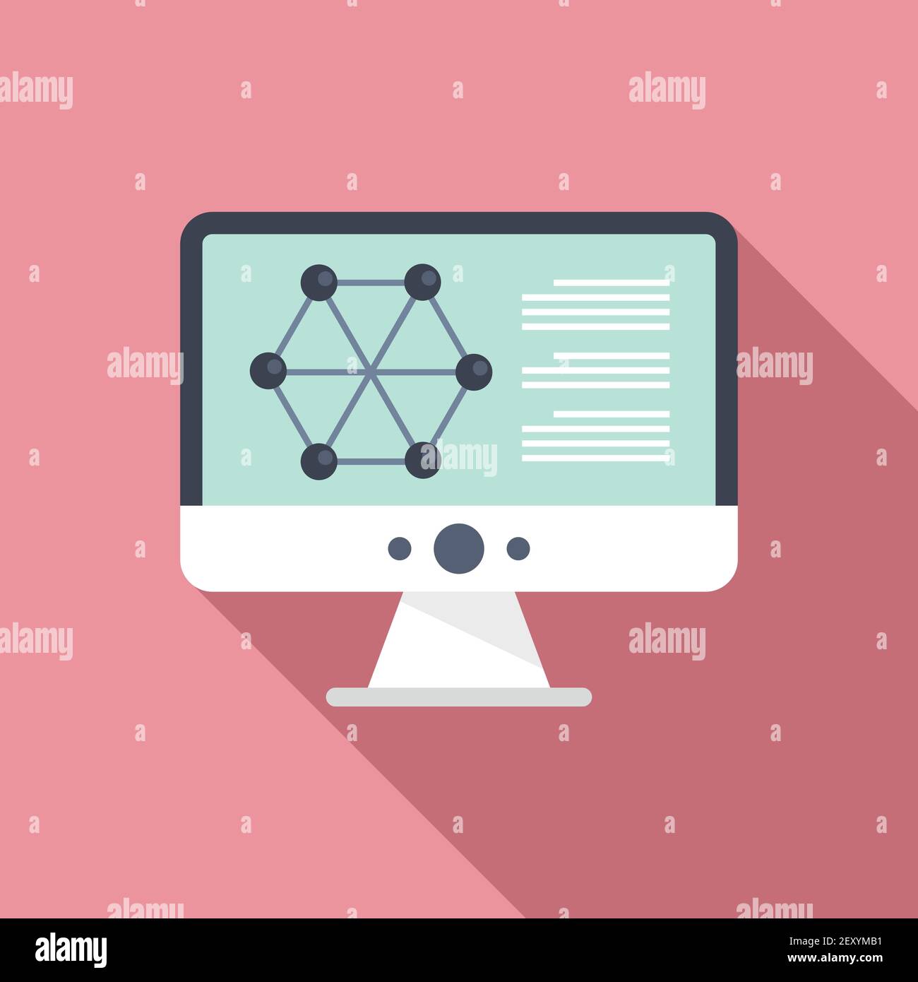 Nanotechnology computer icon, flat style Stock Vector