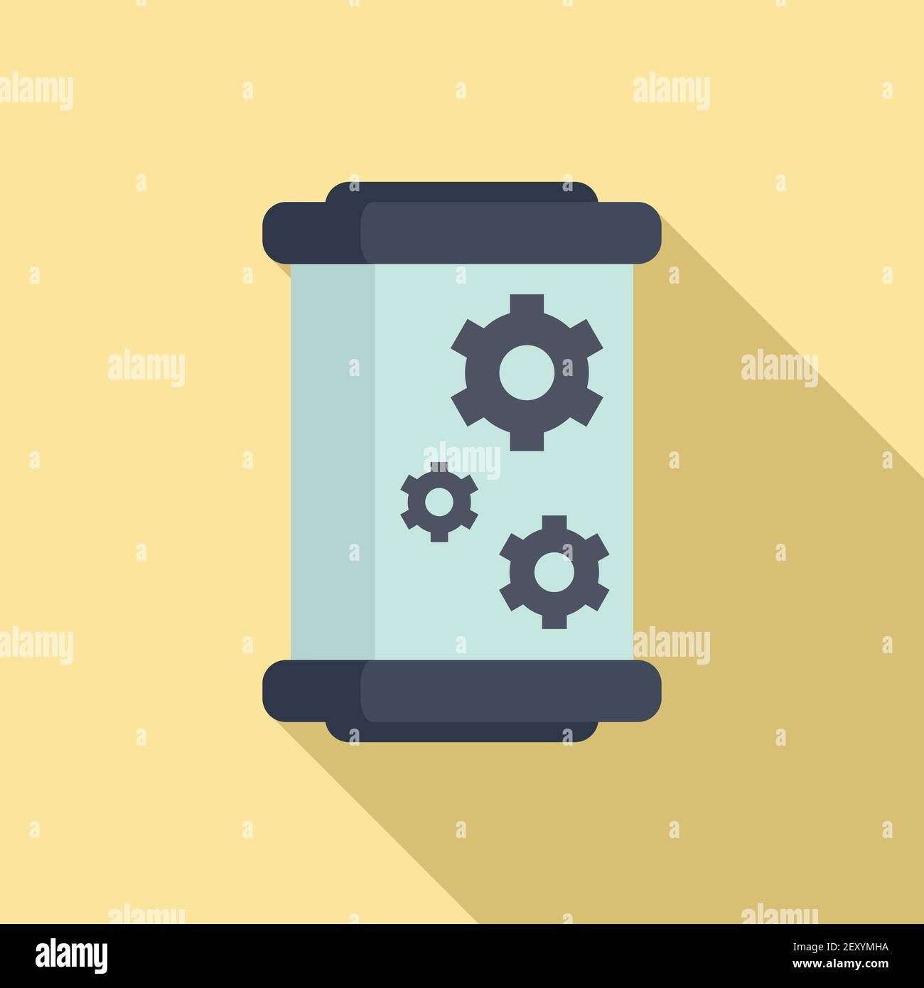 Cylinder nanotechnology icon, flat style Stock Vector