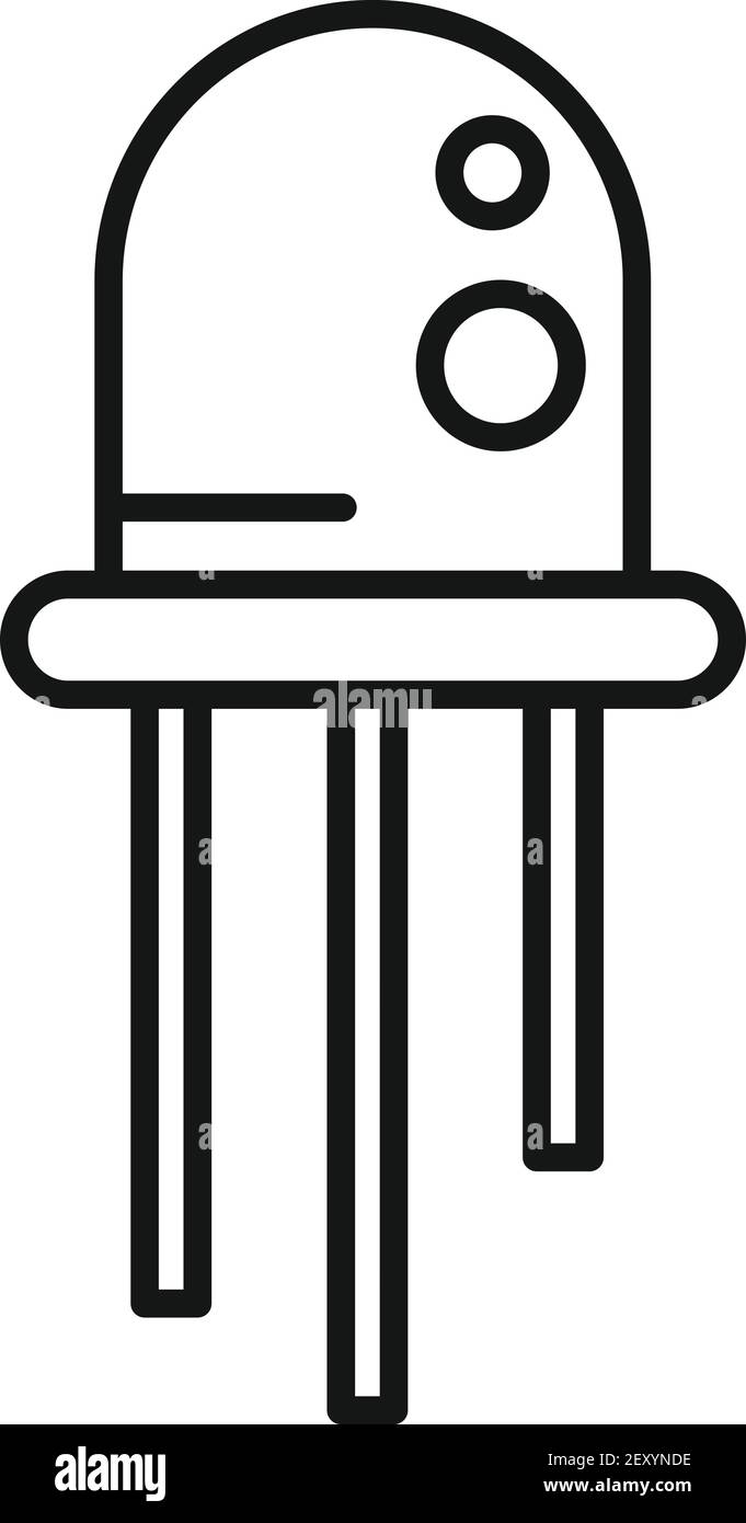 Radio led light icon, outline style Stock Vector