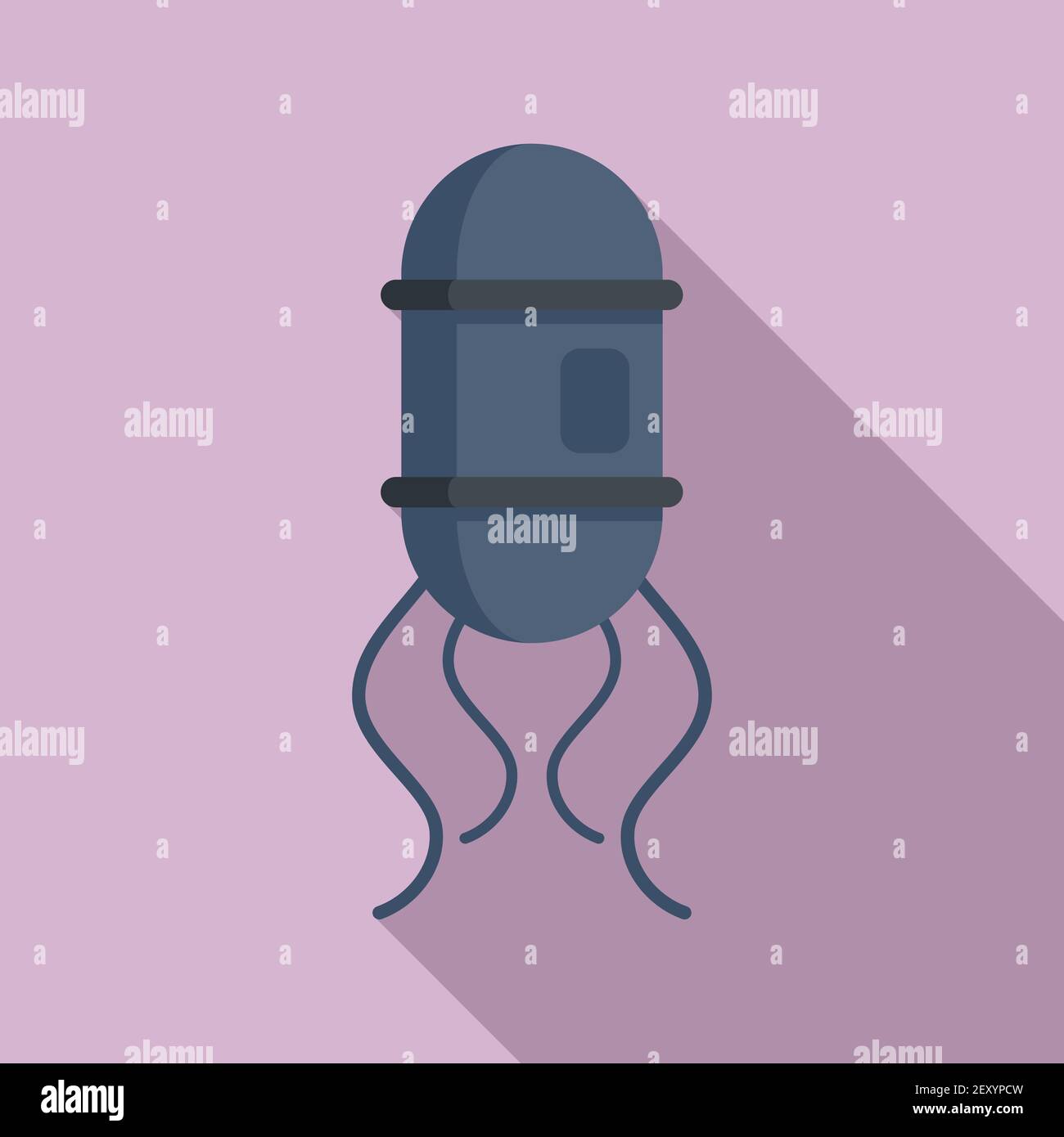 Nanotechnology scientist icon, flat style Stock Vector