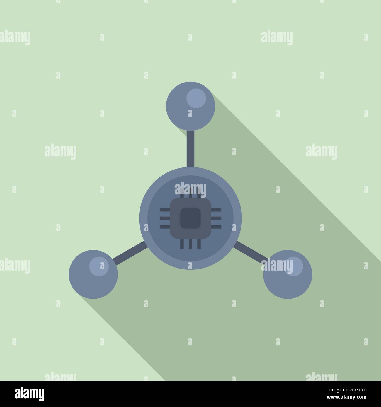 Nanotechnology molecule icon, flat style Stock Vector