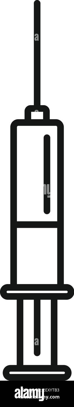 Nanotechnology syringe icon, outline style Stock Vector