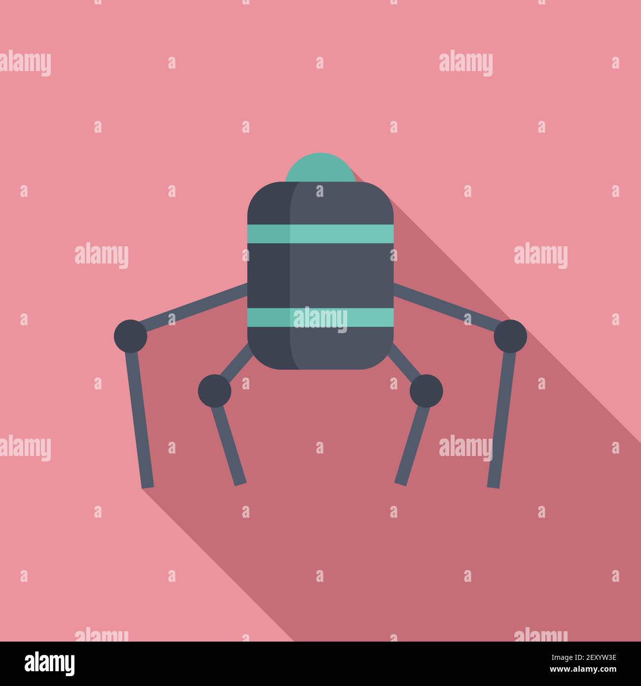 Nano future robot icon, flat style Stock Vector