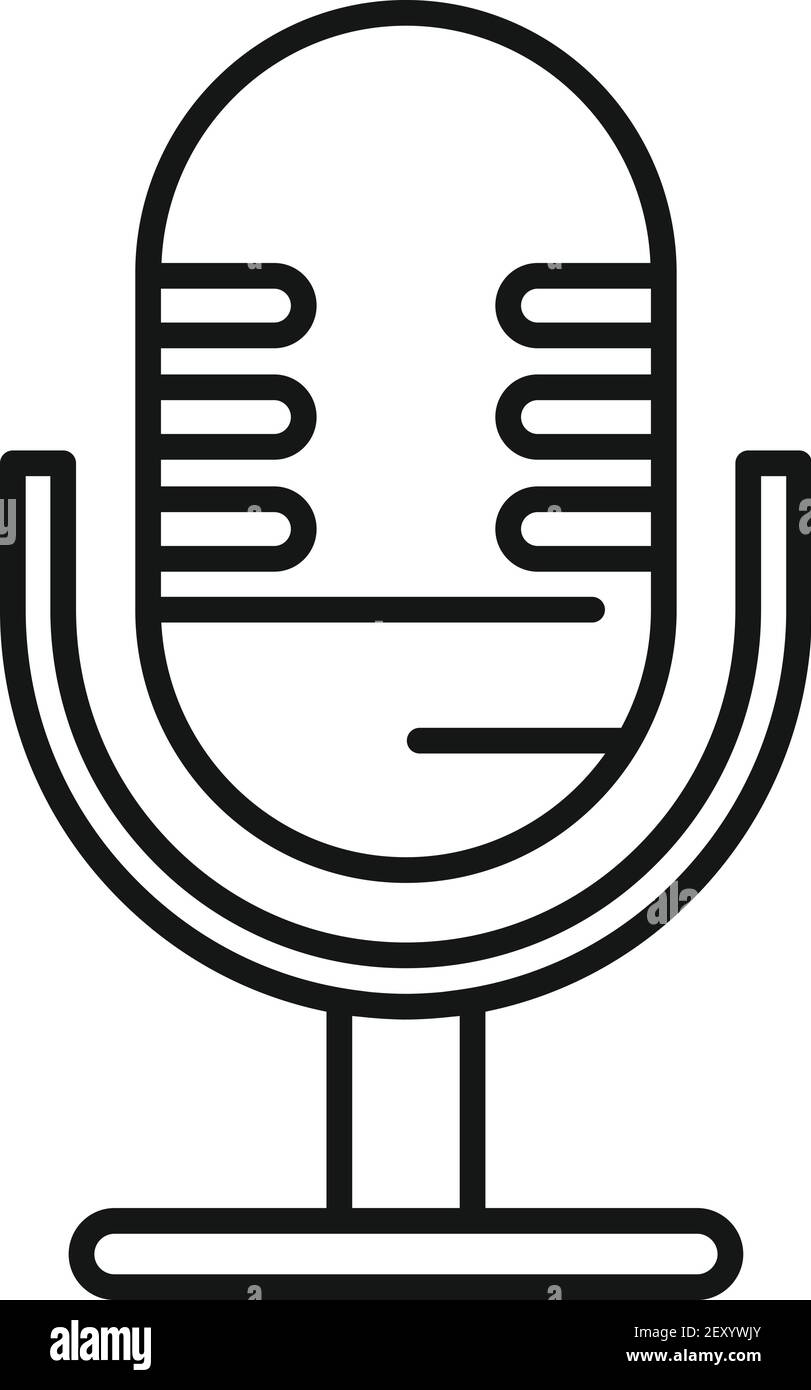 Studio microphone icon, outline style Stock Vector Image & Art - Alamy