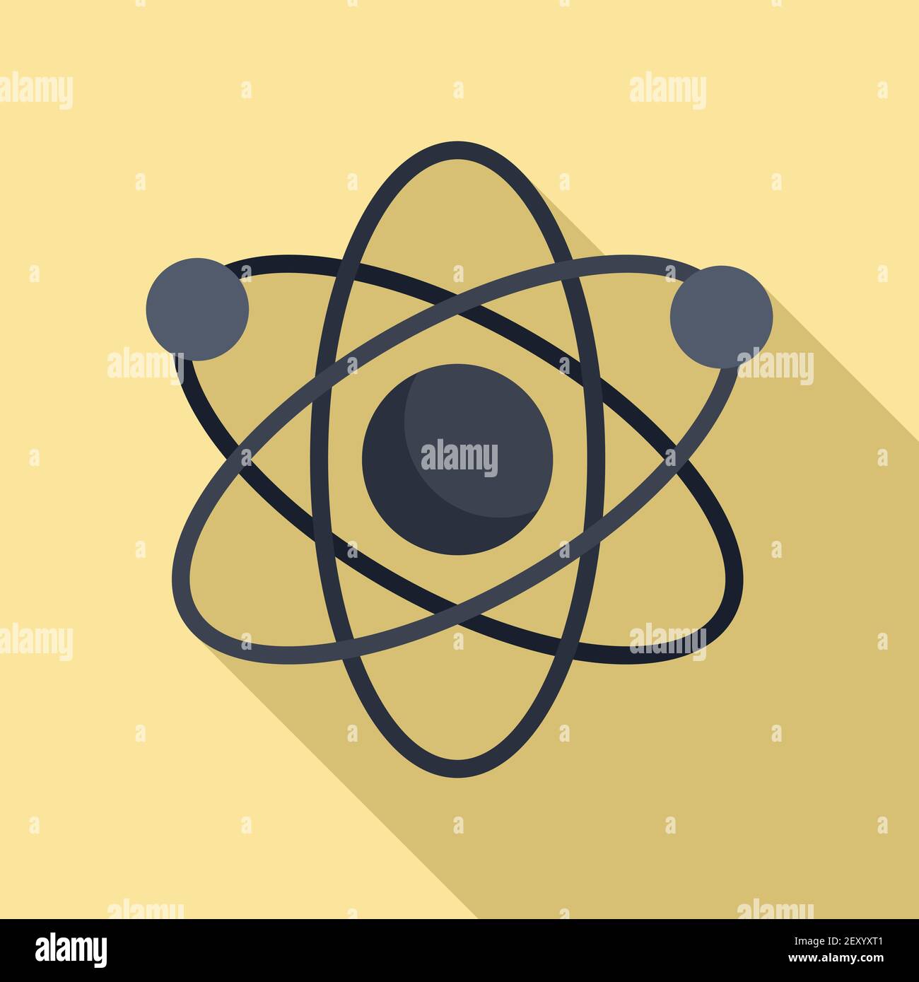 Nanotechnology atom icon, flat style Stock Vector