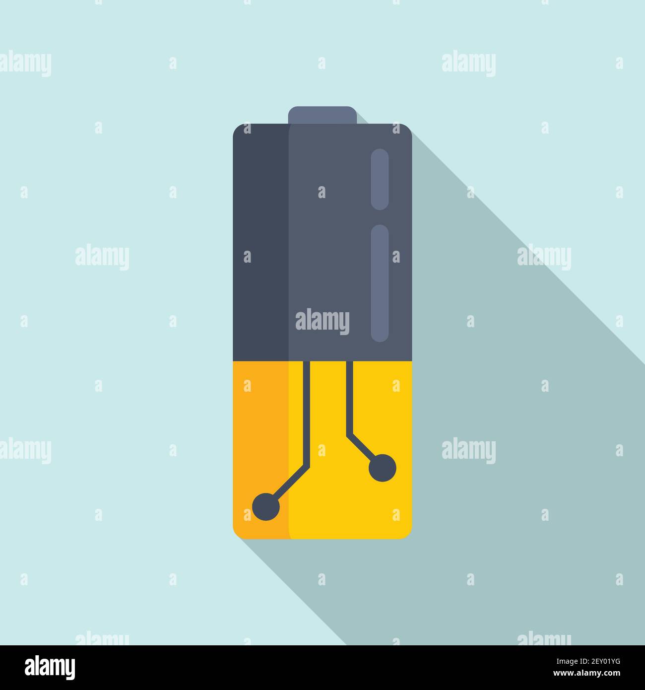 Nanotechnology battery icon, flat style Stock Vector