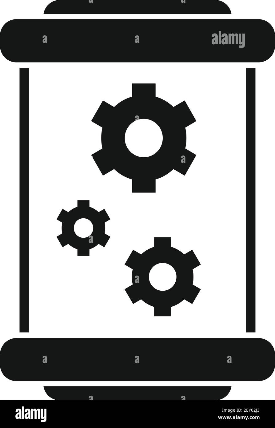 Cylinder nanotechnology icon, simple style Stock Vector