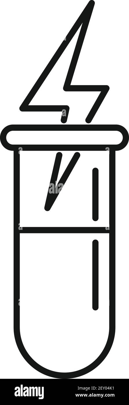 Clean energy test tube icon, outline style Stock Vector