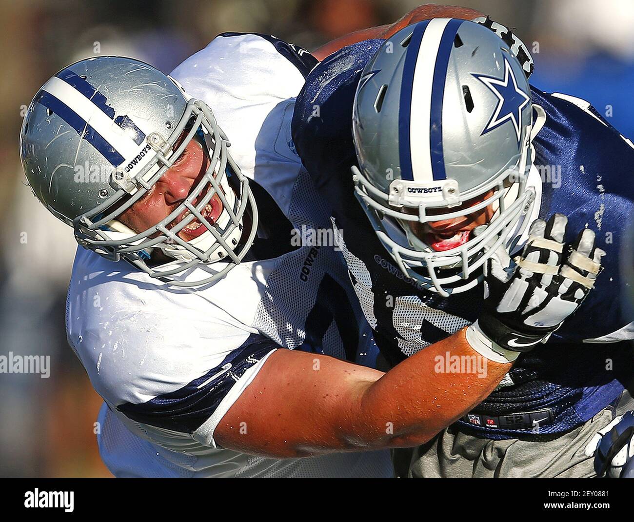 Dallas Cowboys offensive lineman Terence Steele (78) and Zack Martin (70)  line up for the snap during an NFL football game against the Tampa Bay  Buccaneers on Sunday, September 11, 2022, in