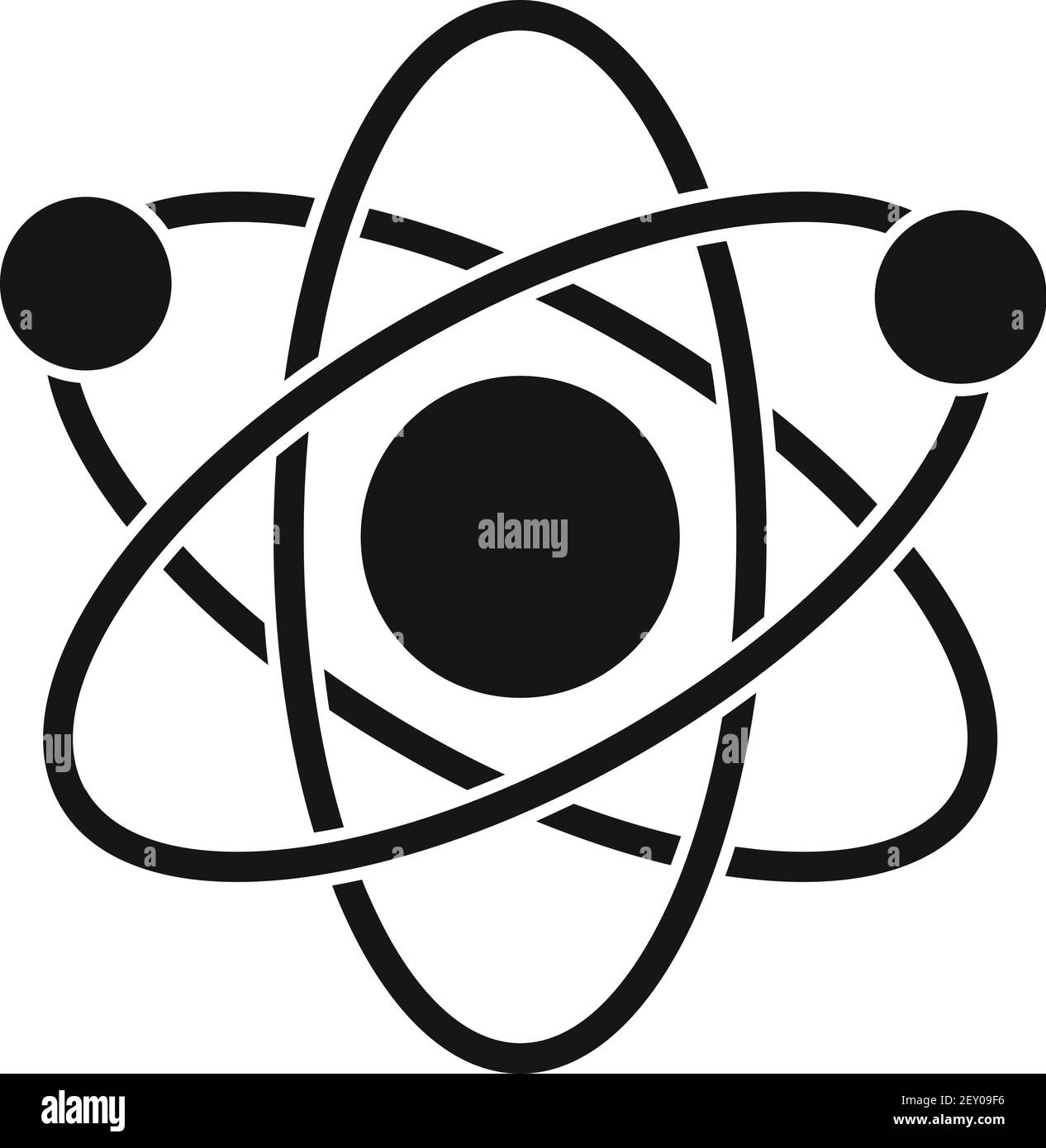 Nanotechnology atom icon, simple style Stock Vector