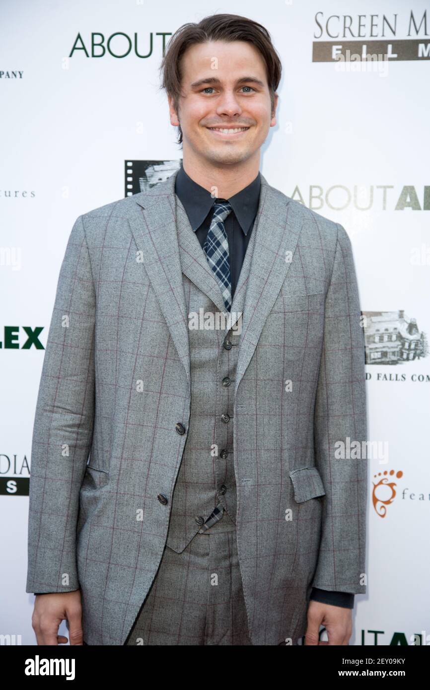 Jason Ritter attends the Los Angeles premiere of ABOUT ALEX on August 6 ...