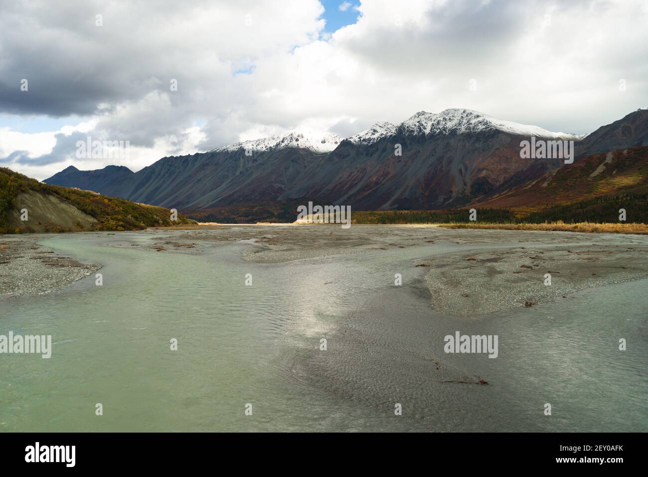 Turquoise Water Gulkana River Flows by Alaska Range Stock Photo Alamy