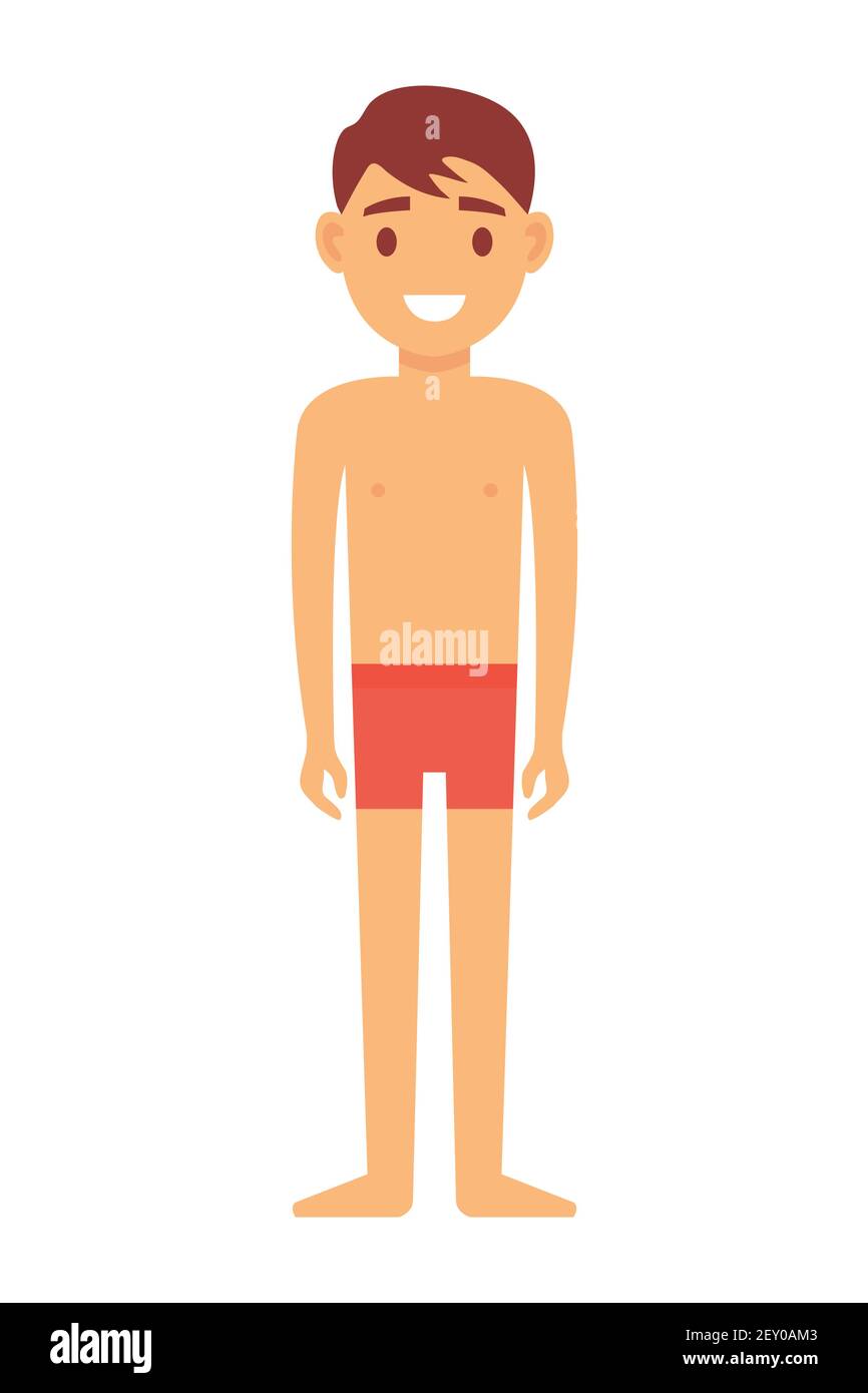 Happy strong child posing. Healthy boy. Vector Stock Vector Image & Art