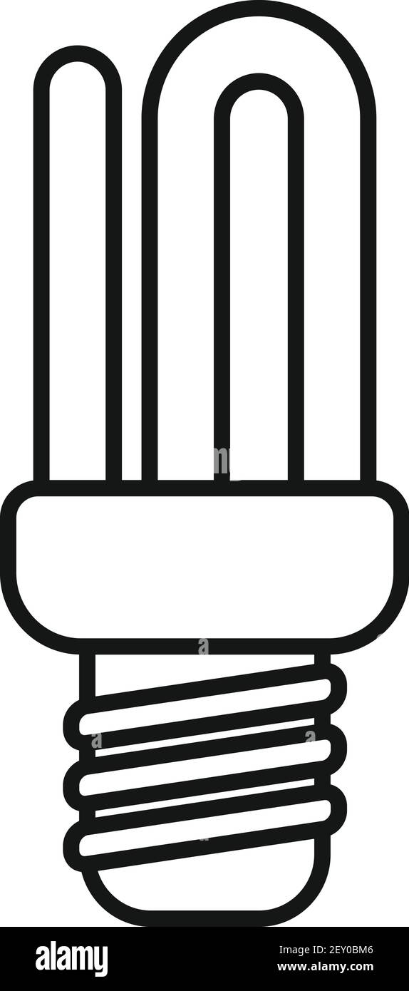 Eco bulb icon, outline style Stock Vector