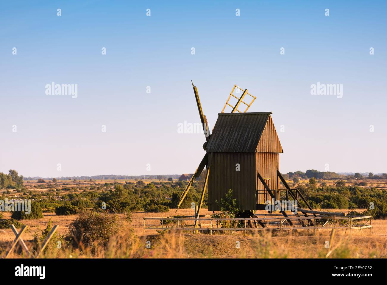Old Windmill, Sweden Stock Photo